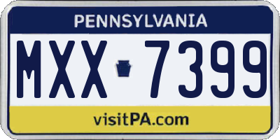 PA license plate MXX7399