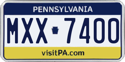 PA license plate MXX7400
