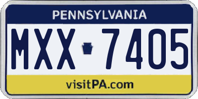PA license plate MXX7405