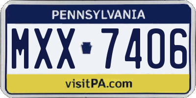 PA license plate MXX7406