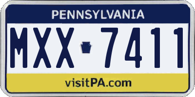PA license plate MXX7411