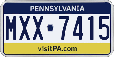 PA license plate MXX7415