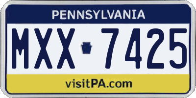 PA license plate MXX7425