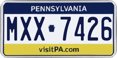 PA license plate MXX7426