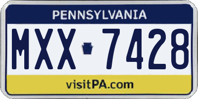 PA license plate MXX7428