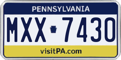 PA license plate MXX7430