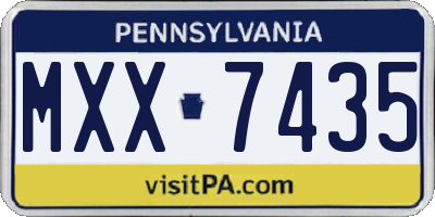 PA license plate MXX7435