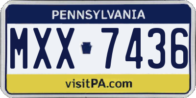 PA license plate MXX7436