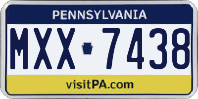 PA license plate MXX7438