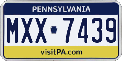 PA license plate MXX7439