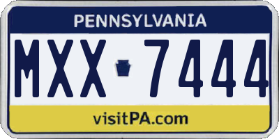 PA license plate MXX7444