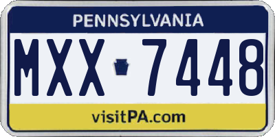 PA license plate MXX7448