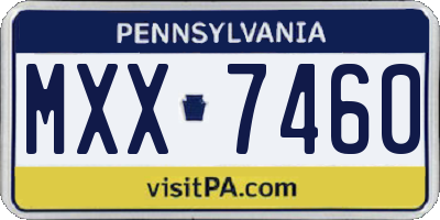 PA license plate MXX7460