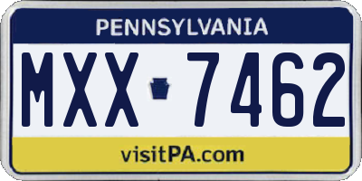 PA license plate MXX7462