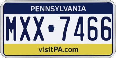 PA license plate MXX7466