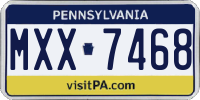 PA license plate MXX7468