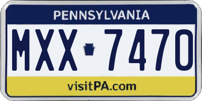 PA license plate MXX7470