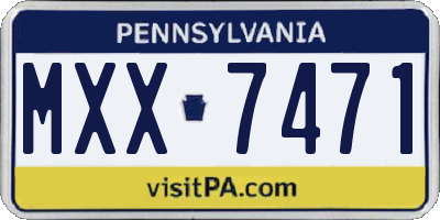 PA license plate MXX7471