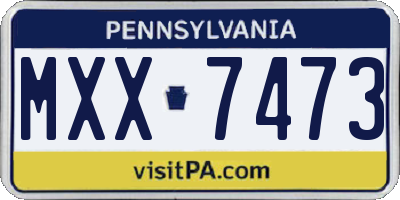 PA license plate MXX7473