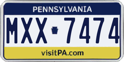 PA license plate MXX7474