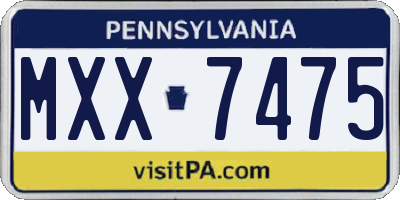 PA license plate MXX7475