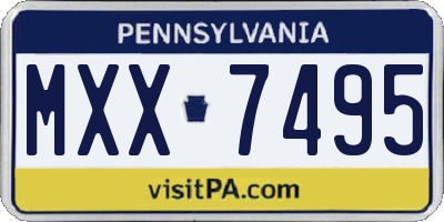 PA license plate MXX7495