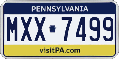 PA license plate MXX7499