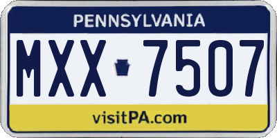 PA license plate MXX7507