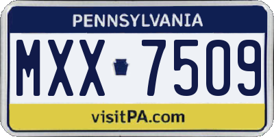 PA license plate MXX7509