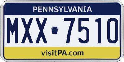 PA license plate MXX7510