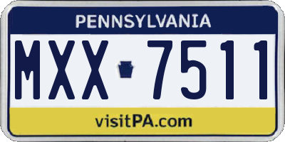 PA license plate MXX7511