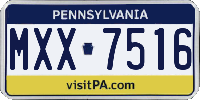 PA license plate MXX7516