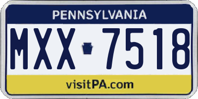 PA license plate MXX7518