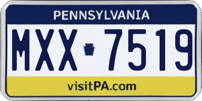 PA license plate MXX7519