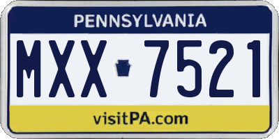PA license plate MXX7521