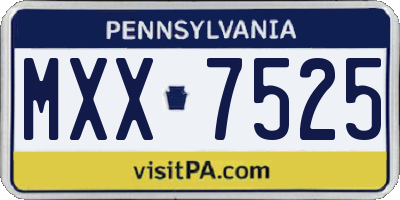 PA license plate MXX7525