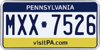 PA license plate MXX7526