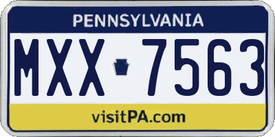 PA license plate MXX7563