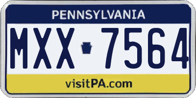 PA license plate MXX7564
