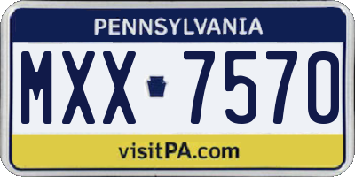 PA license plate MXX7570
