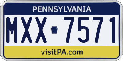 PA license plate MXX7571
