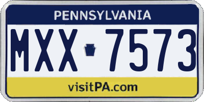 PA license plate MXX7573