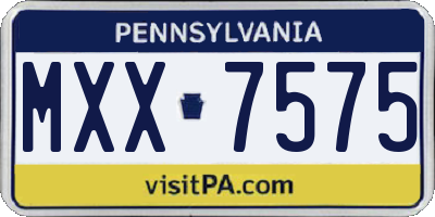 PA license plate MXX7575