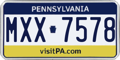 PA license plate MXX7578