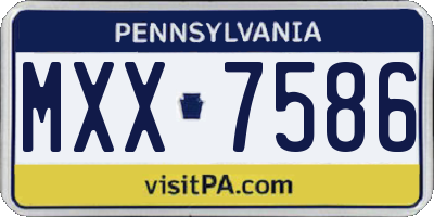 PA license plate MXX7586