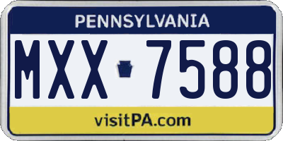 PA license plate MXX7588