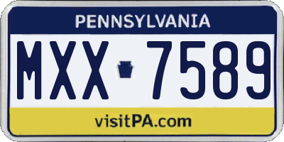 PA license plate MXX7589