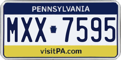 PA license plate MXX7595
