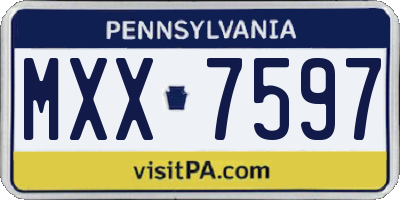 PA license plate MXX7597