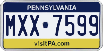 PA license plate MXX7599